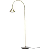Hubsch Lampadaire métal / marbre - laiton