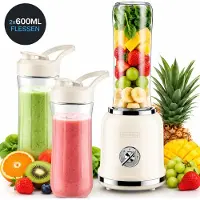 KitchenApp Retro blender - Blender à emporter - Machine à smoothie - Deux bouteilles incluses