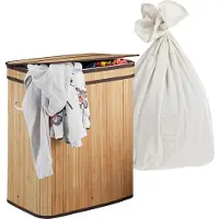 Relaxdays Panier à linge bambou (100 l)