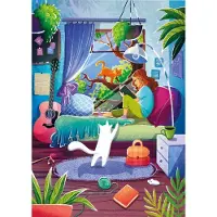 Magnolia Puzzle Fille et Chats - 1000 pièces