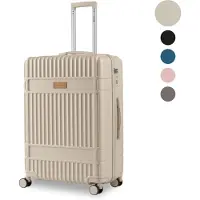 SKYCASES Classic Heritage - Grande valise de voyage - Serrure TSA - 76 x 52 x 30 cm - 100 L - Valise à roulettes XL - Roulettes silencieuses à 360° - Légère - Trolley - Beige