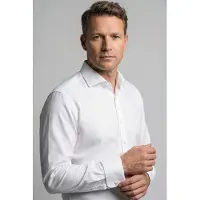 Olymp Chemise Coupe Cintrée Poignets Double Ecru
