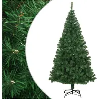 vidaXL Arbre de Noël artificiel avec branches épaisses vert 210 cm PVC