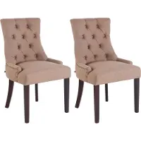 CLP lot de 2 chaises de salle à manger Aberdeen tissu