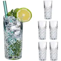 Relaxdays 6x verres à cocktail, Verres, Transparent