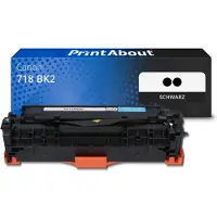PrintAbout Toner compatible pour Canon 718 BK2 - 2x Noir - Multipack