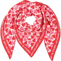 Zwillingsherz Foulard 'Love is Love' rose / rouge / blanc