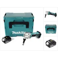 Makita DJN 161 T1J 18 V Grignoteuse sans fil + Coffret Makpac + 1x Batterie BL1850 5,0 Ah - sans Chargeur