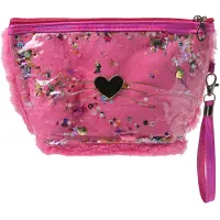 Juleeze Sac à cosmétiques rose JZTB0025F avec cur scintillant et sangle amovible