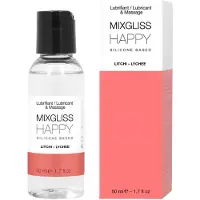 MIXGLISS 2 en 1 Lubrifiant et Massage Silicone Happy Litchi 50ml