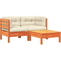 vidaXL Canapé de jardin avec coussin et tabouret 2 places