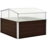 vidaXL Serre brune 100 x 100 x 85 cm Acier galvanisé