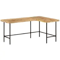 vidaXL Bureau 165x110x77 cm bois massif mangue et fer