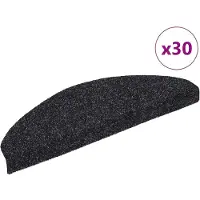 vidaXL Tapis d'escalier autocollants 30 pièces 65 x 21 x 4 cm Noir Demi-rond Grand