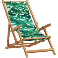 vidaXL Chaise de plage Pliable Feuille Bois Massif Eucalyptus Tissu