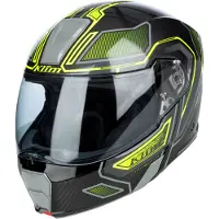 KLIM GT1 Expedition Encrypted, casque rabattable ,Gris Foncé/Jaune Néon ,M