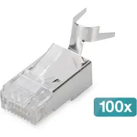 Assmann CAT 6A connecteur modulaire, 8P8C, blindé pour fil plein AWG 22-23, 100 pièces (Câble réseau Connecteur)