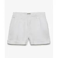 Superdry Femme Short en lin Taille Mi-haute White Taille: 28