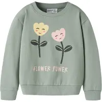 Name it Sweat-shirt 'NMFVASACHA' jaune pastel / vert / vert foncé / rose
