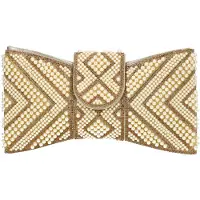 Faina Pochette crème / or / blanc cassé