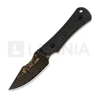 Kizer Cutlery Bone 1122A2 Acid-Washed Copper Damascus, Black Micarta, couteau fixe, Maverick Customs design
