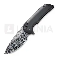We Knife Couteau pliant Mini Malice Heimskringla Damasteel, noir