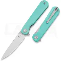 Bestechman Couteau pliant Flick - Satin + Stonewash - G10, aqua
