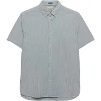 Superdry pour homme. M4011102A Chemise Seersucker classique verte (M), Casuel, Coton, Manche courte