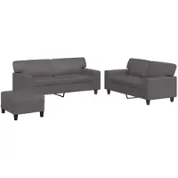 vidaXL Ensemble de canapés 3 pièces gris similicuir