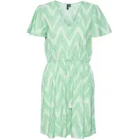 Vero Moda Robe 'DICTHE' émeraude / vert pastel / blanc