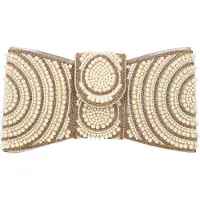 Faina Pochette or / blanc perle