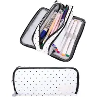 OEM Organisateur scolaire avec 3 fermetures à boucle - Pochette multi-compartiments avec poche en filet - Étui pour articles de papeterie - Idéal pour l'école, le bureau et les études