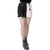 Chemical Black Jupe courte Gothic de - Veil and Void - Jupe - XS - M - pour Femme - noir/rose - Taille S