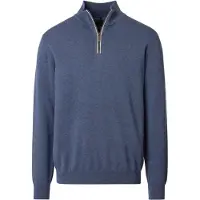 Casamoda Pull-over Demi-Zip Solid Bleu