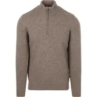 Barbour Pull-over Demi-Zip Laine Taupe Marron taille XL