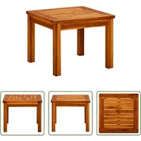 The Living Store Table basse de jardin 45x45x36 cm en bois massif d'acacia