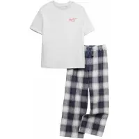 Marks & Spencer Pyjama bleu foncé / gris chiné / rouge clair