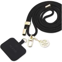GUESS GUOUCNMG4EK Universal CBDY Cord pasek czarny/black Nylon 4G Metal Charm, Bandoulière pour smartphone, Noir