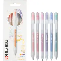 Sakura Gelly Roll Retractable Classic Gelschreiber transparent 0,45 mm, Schreibfarbe: farbsortiert (6x)