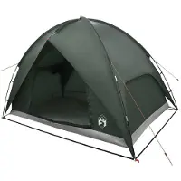 vidaXL Tente de camping avec capote anti-pluie, imperméable, forme dôme, vert olive