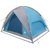 vidaXL Tente de camping avec double toit, imperméable, bleue, 245 x 245 x 149 cm