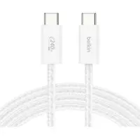 Belkin USB-C/USB-c Kabel 240W 1m geflochten, weiß CAB025hq1MWH