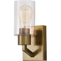 Kichler Applique murale Deryn, laiton naturel, 1xE27x60W, verre, dimensions : 27,1 x 11,4 x 13,5 cm, IP20,