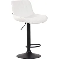 CLP Tabouret de bar Lentini en similicuir, pivotant et réglable en hauteur, blanc, structure noire