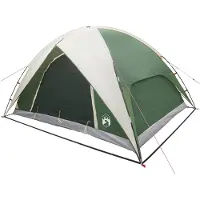 vidaXL Tente de camping avec double toit, imperméable, verte, 360 x 245 x 185 cm