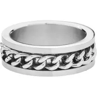 EtNox hard and heavy Bague de - Maille D'Acier - pour Unisexe - couleur argent - Taille 5XL