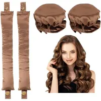 INF Kit avec des bigoudis en satin pour boucler les cheveux pendant la nuit Brown
