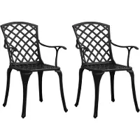 vidaXL Chaises de jardin 2 pcs. Fonte d'aluminium noir
