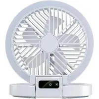Lifetime Ventilateur portable AIR Mini, alimenté par USB et batterie rechargeable 1200mAh. Ventilateur de table avec 5 vitesses et indicateur LED. Dimensions : 21x20,5x23cm. Couleur : blanc