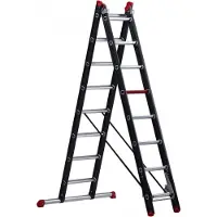 Altrex Mounter ZR 2040 Échelle Reform - Aluminium - 2 X 8 Échelons - Hauteur De Travail Max. 4,85 M - Avec Barre De Stabilité